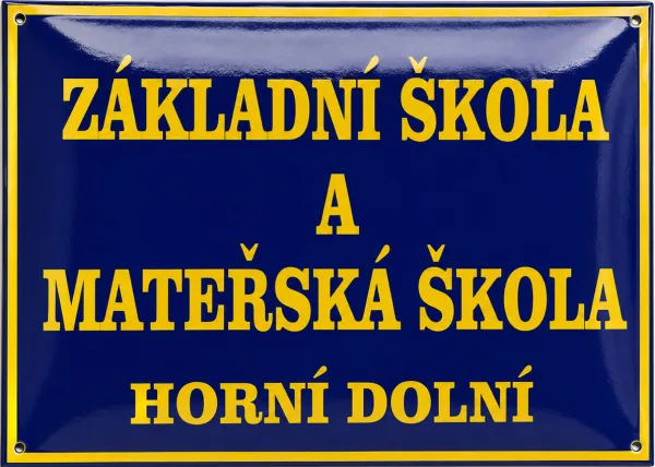 Smaltovaná cedule pro školu se školkou A2-skola 8